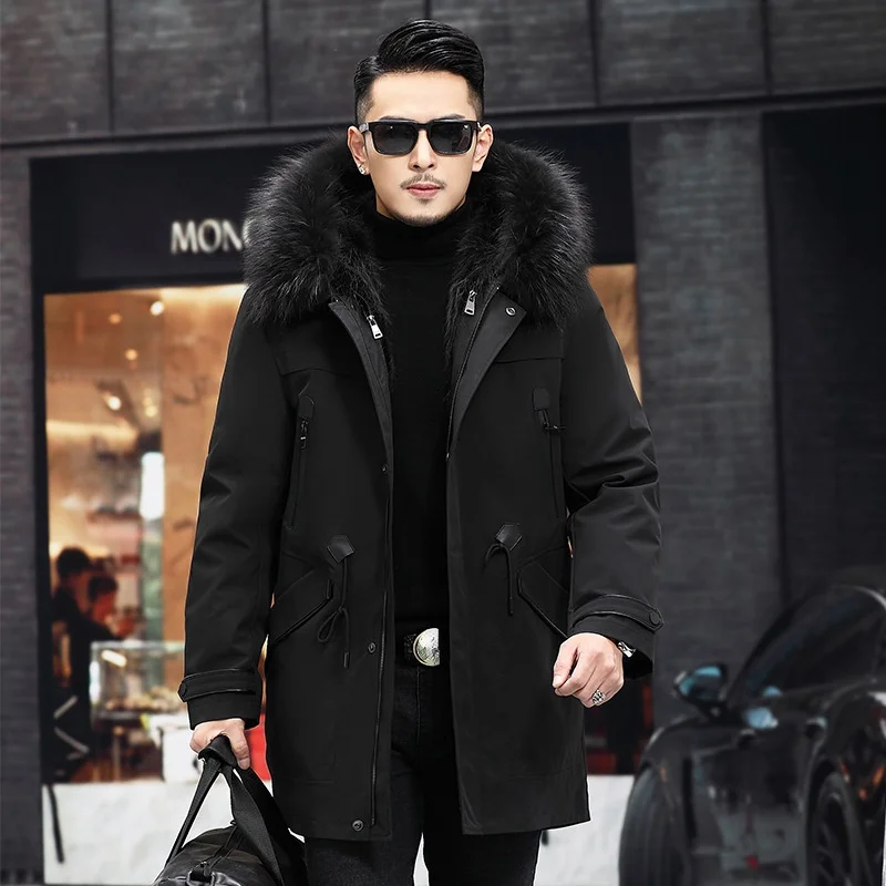Мужская теплая парка с воротником из меха енота, Корейская облегающая Толстая куртка, зимняя одежда WPY4108
Мужская теплая парка с воротником из меха енота, Корейская облегающая Толстая куртка, зимняя одежда WPY4108