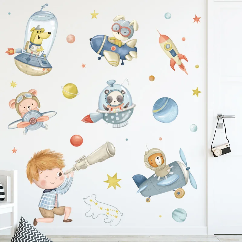 Animal Aircraft Self-adhesive Wallpapers Cartoon Astronaut Vinyl Murals for Children's Kids Room Poster Waterproof Wall Stickers
Animal Aircraft Self-adhesive Wallpapers Cartoon Astronaut Vinyl Murals for Children's Kids Room Poster Waterproof Wall Stickers
