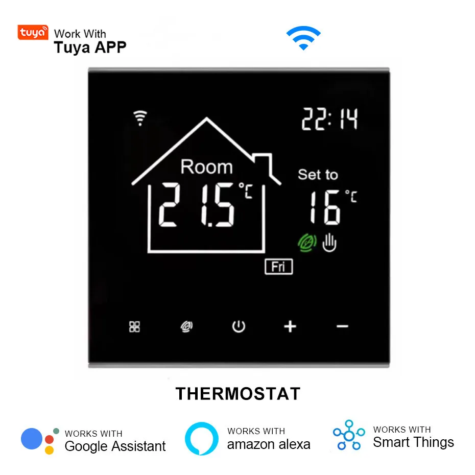 Tuya WiFi Smart Thermostat LCD Display Touch Screen for Electric Floor Heating Water/Gas Boiler Temperature Remote Controller
Tuya WiFi Smart Thermostat LCD Display Touch Screen for Electric Floor Heating Water/Gas Boiler Temperature Remote Controller