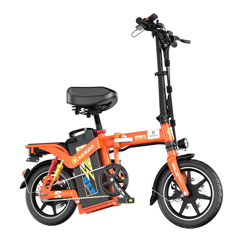 

Электровелосипед с амортизацией, складной дисковый тормоз для взрослых, 14 дюймов, 48 В, батарея, алюминиевый сплав