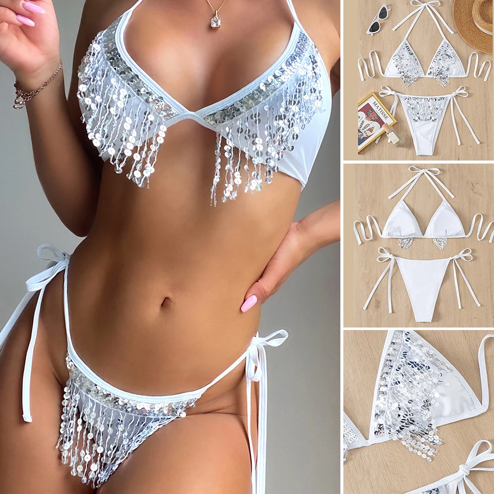 Купальник с кисточками и блестками для женщин, сексуальное бикини из 2 частей, летний купальник, тонкое нижнее белье для загара, купальный ко...
Купальник с кисточками и блестками для женщин, сексуальное бикини из 2 частей, летний купальник, тонкое нижнее белье для загара, купальный ко...