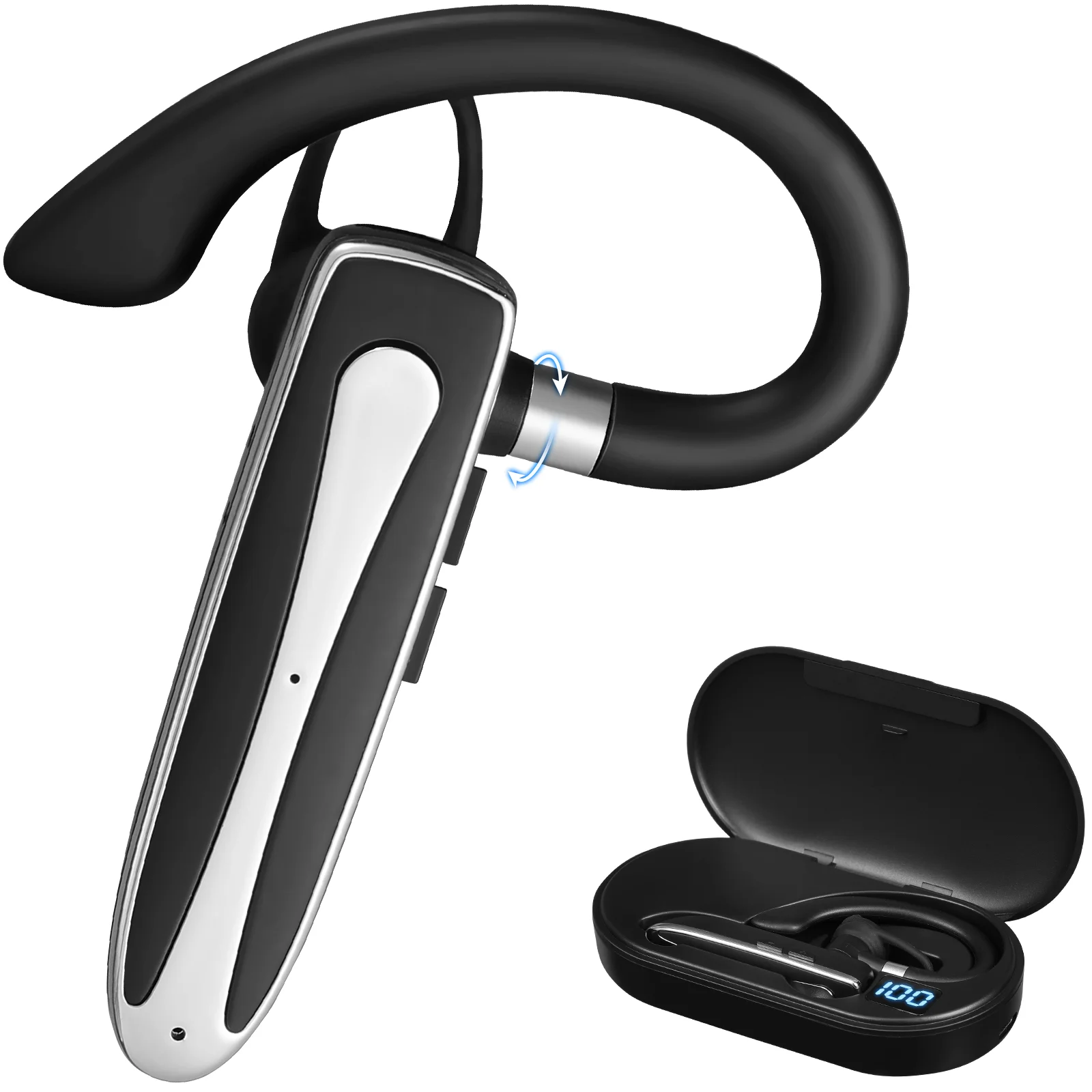 Wireless Headset for Cell Phones BT51 Sports Earpiece with Charging Case Long Standby Hands-Free Headset
Wireless Headset for Cell Phones BT51 Sports Earpiece with Charging Case Long Standby Hands-Free Headset