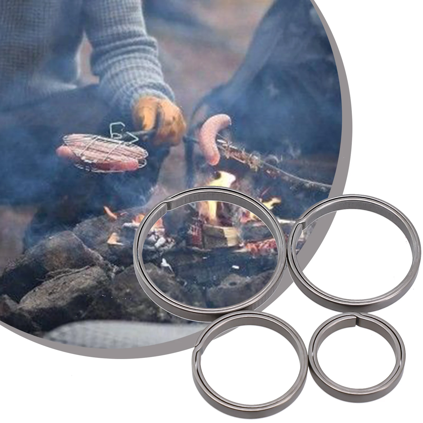 4pcs Keys Ring TC4 Titanium Alloy CNC Machined Smooth Edges High Temperature Corrosion Resistance Camping Equipment
4pcs Keys Ring TC4 Titanium Alloy CNC Machined Smooth Edges High Temperature Corrosion Resistance Camping Equipment