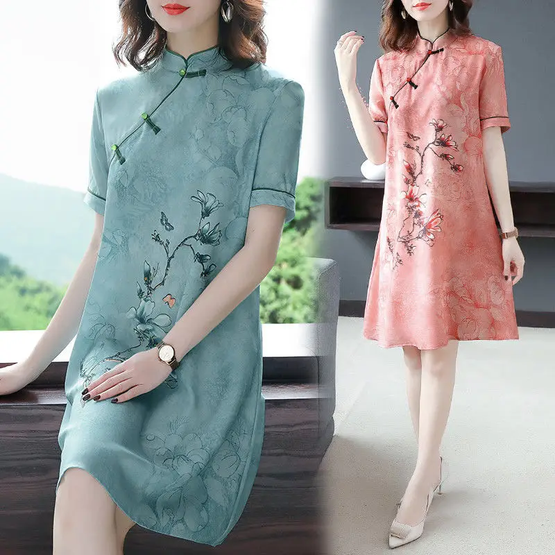 1pcs/lot Fashion Chinese National Clothes Women Summer Cheongsam Retro Printed Qipao Elegant Lady Summer Casual Dress
1pcs/lot Fashion Chinese National Clothes Women Summer Cheongsam Retro Printed Qipao Elegant Lady Summer Casual Dress