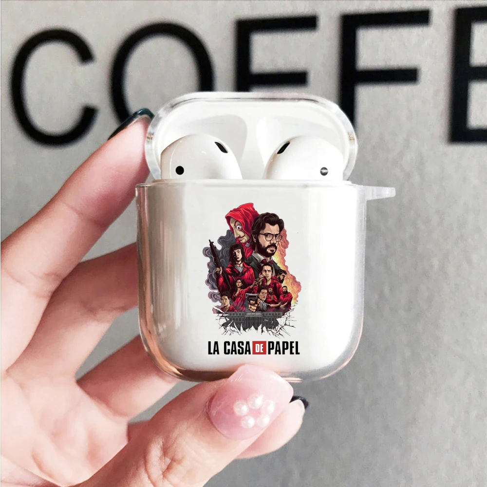 Spain TV Money Heist House Paper La Casa de papel Clear Soft tpu Silicone Earphone Accessories Cover For Apple airpods Cases 1 2
Spain TV Money Heist House Paper La Casa de papel Clear Soft tpu Silicone Earphone Accessories Cover For Apple airpods Cases 1 2