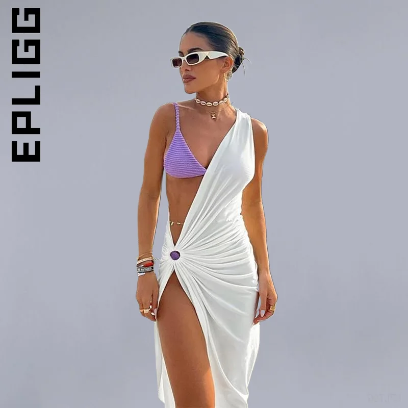 Epligg Dress New Women Popular Outfits One Shoulder Sleeveless Hollow Out Dresses Simple Dress Woman Female Vestidos
Epligg Dress New Women Popular Outfits One Shoulder Sleeveless Hollow Out Dresses Simple Dress Woman Female Vestidos