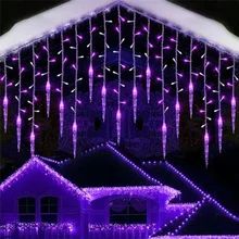 Street Garland Winter Festoon Led Light Curtain Icicle Garlands for New Year Droop 0.3M 0.4M 0.5M for Christmas Decorations 2023