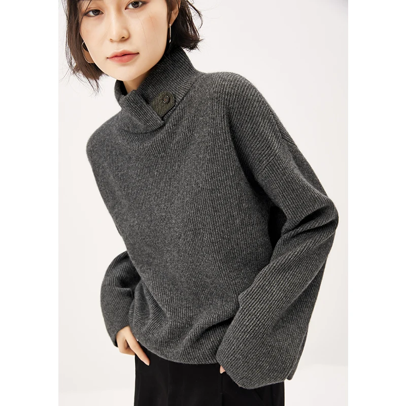 High Quality Turtleneck Sweater Women 100% Cashmere Casual Button Autumn/Winter A-straight Outfit Korean Fashion Pullover
High Quality Turtleneck Sweater Women 100% Cashmere Casual Button Autumn/Winter A-straight Outfit Korean Fashion Pullover