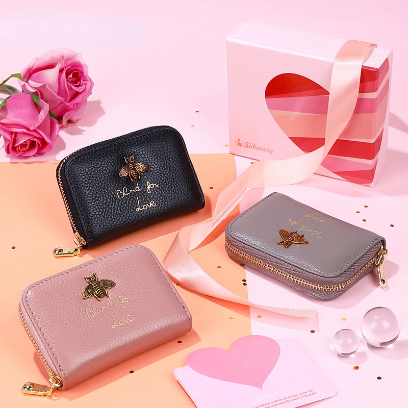 Women's Coin Purse Girls Soft Genuine Cow Leather Zipper Organ-style Multi Card Holder Bee Mark Clutch Bag Short Wallet
Women's Coin Purse Girls Soft Genuine Cow Leather Zipper Organ-style Multi Card Holder Bee Mark Clutch Bag Short Wallet