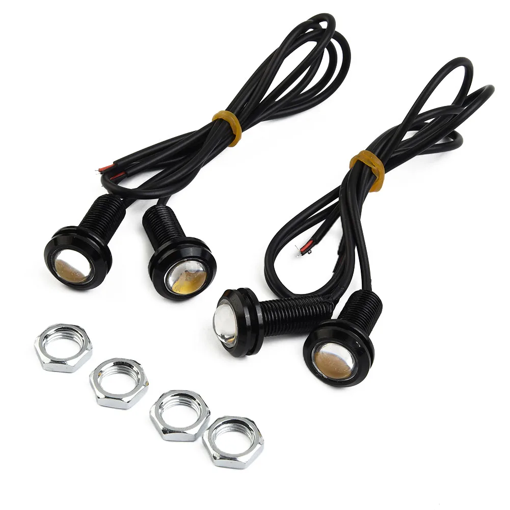 

4pcs LED Amber Grille Lighting Kit Universal Black Shell Yellow Eagle-Eye Light 18MM For Truck SUV For Ford SVT Raptor Style