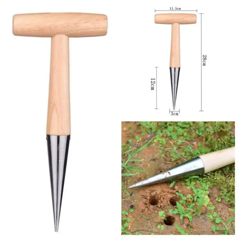 

Home Gardening Wooden Planting Seeds And Bulbs Tools Hand Digger Seedling Remover Seedling Lifter Seed Planter Hole Punch Tool