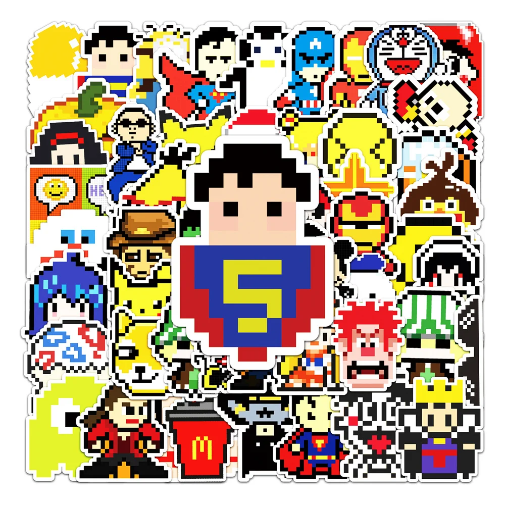 10/30/50PCS Cartoon Mosaic Pixel Waterproof Sticker Suitcase Notebook Scooter Car Motorcycle Sticker Wholesale
10/30/50PCS Cartoon Mosaic Pixel Waterproof Sticker Suitcase Notebook Scooter Car Motorcycle Sticker Wholesale