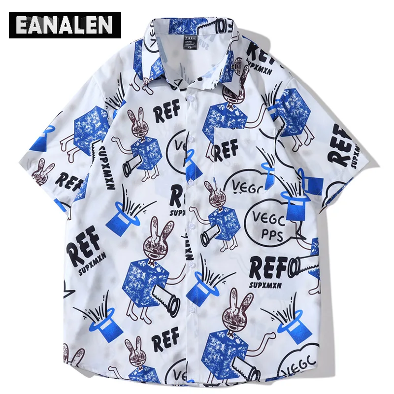 Graffiti Anime Print Button Social Shirt Men's Hawaiian Y2K Punk Harajuku Retro Fashion Oversized Bunny Beach Short Sleeve Shirt
Graffiti Anime Print Button Social Shirt Men's Hawaiian Y2K Punk Harajuku Retro Fashion Oversized Bunny Beach Short Sleeve Shirt