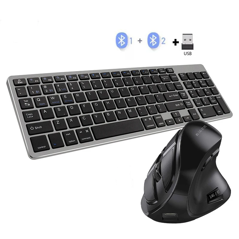 Multi-Device 2.4G Wireless Keyboard and Mouse Comb Bluetooth Keyboard and Mouse Set for Windows PC Laptop Computer Gaming
Multi-Device 2.4G Wireless Keyboard and Mouse Comb Bluetooth Keyboard and Mouse Set for Windows PC Laptop Computer Gaming