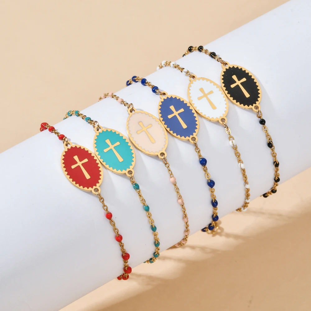 ZMZY New Jesus Christian Cross Charm Bracelets For Women Beads Chain Stainless Steel Bracelet Engagement Jewelry
ZMZY New Jesus Christian Cross Charm Bracelets For Women Beads Chain Stainless Steel Bracelet Engagement Jewelry