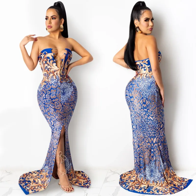 Sexy Skinny Slit Maxi Dresses For WomenSummer Print Sleeveless Wrap Bust Open Back Party Mopping Long Dress Robes Vestidos 2022
Sexy Skinny Slit Maxi Dresses For WomenSummer Print Sleeveless Wrap Bust Open Back Party Mopping Long Dress Robes Vestidos 2022
