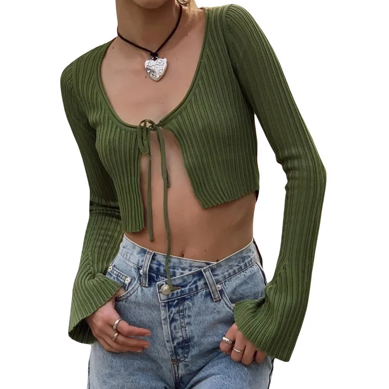 Top Women y2k T-shirts Autumn Clothes Crop Tops Long Sleeve U Neck Solid Color Drawstring Split Short Shirt Sexy Club Streetwear
Top Women y2k T-shirts Autumn Clothes Crop Tops Long Sleeve U Neck Solid Color Drawstring Split Short Shirt Sexy Club Streetwear