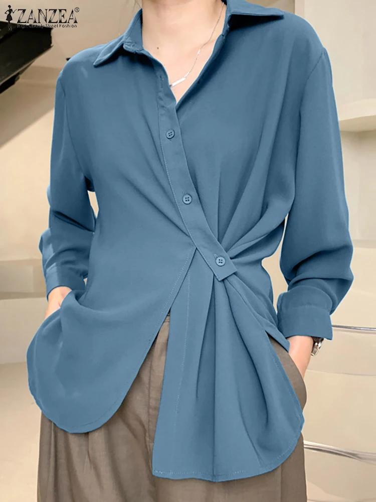 ZANZEA Women Long Sleeve Shirts 2022 Casual Asymmetrical Solid Loose Lapel Neck Tops Oversized Irregular Blusa Femininas Chemise
ZANZEA Women Long Sleeve Shirts 2022 Casual Asymmetrical Solid Loose Lapel Neck Tops Oversized Irregular Blusa Femininas Chemise