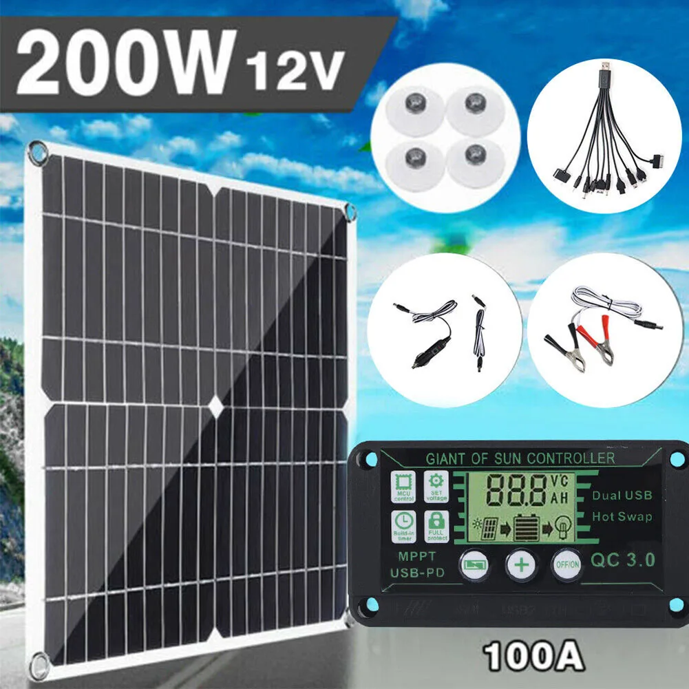 20.8V DC 100A 12V Solar Panel Kit With 100A MPPT Controller For Caravan Boat 200 Watts For Automobiles Families Ships Motorcycle
20.8V DC 100A 12V Solar Panel Kit With 100A MPPT Controller For Caravan Boat 200 Watts For Automobiles Families Ships Motorcycle