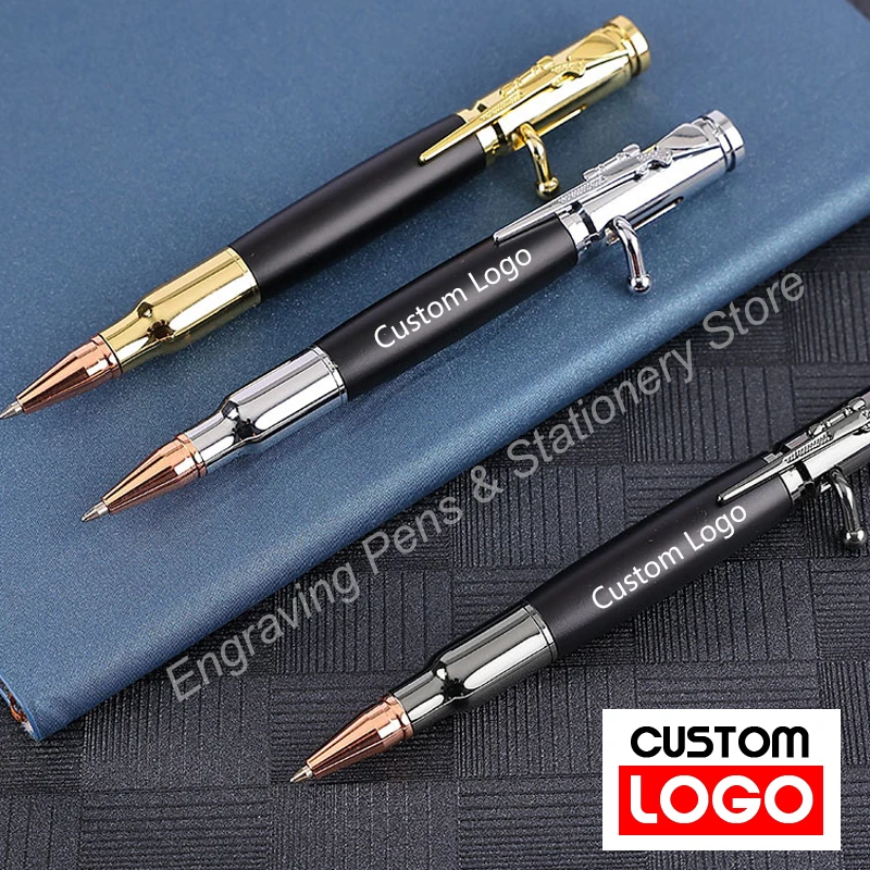 

Bolt Action Pen Custom LOGO Ballpoint Pocket Pen Retractable Business Pen Signature School Office Home Lettering Engraved Name