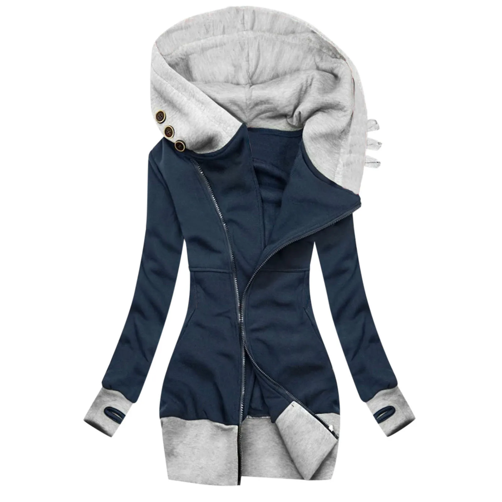 2023 Autumn/Winter New Women's Coat Solid Hooded Long Sleeve Pocket Zipper Sweater for Women
2023 Autumn/Winter New Women's Coat Solid Hooded Long Sleeve Pocket Zipper Sweater for Women