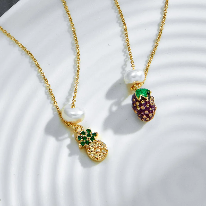 2022 New Fashion Women Lovely Pineapple Grapes Fruit Freshwater Pearl Pendant Necklace Women Cute Party Fruit Pendant Necklace
2022 New Fashion Women Lovely Pineapple Grapes Fruit Freshwater Pearl Pendant Necklace Women Cute Party Fruit Pendant Necklace
