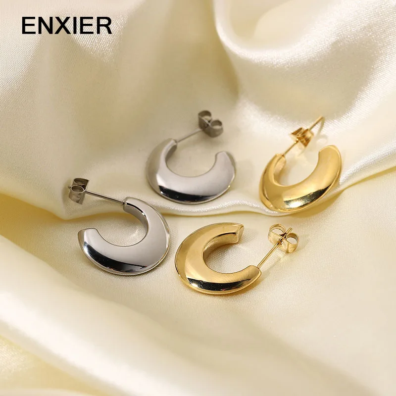 ENXIER Classic Luxury Gold Color Moon Earrings For Women Girls Jewelry 316L Stainless Steel Geometric Earring Ladies Gift
ENXIER Classic Luxury Gold Color Moon Earrings For Women Girls Jewelry 316L Stainless Steel Geometric Earring Ladies Gift