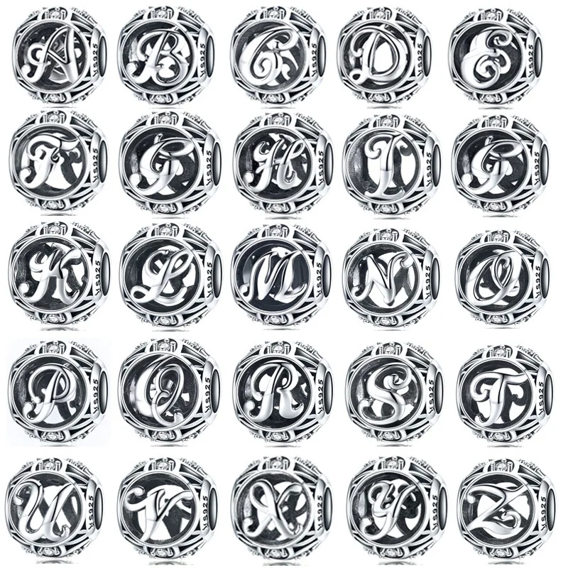 Original 925 Sterling Silver Bracelets Charms Jewelry Making DIY A-Z 26 Single Letter Beads for Needlework Silver 925 Real 100%
Original 925 Sterling Silver Bracelets Charms Jewelry Making DIY A-Z 26 Single Letter Beads for Needlework Silver 925 Real 100%