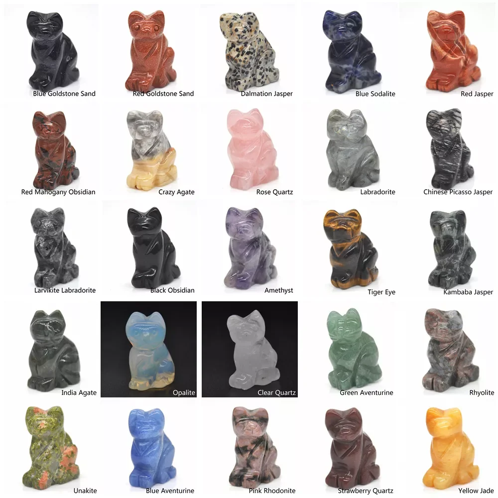 1.5" Stone Carving Cat Figurine Natural Gemstone Quartz Agate Jade Crystal Healing Animals Statue Home Decoration
1.5" Stone Carving Cat Figurine Natural Gemstone Quartz Agate Jade Crystal Healing Animals Statue Home Decoration