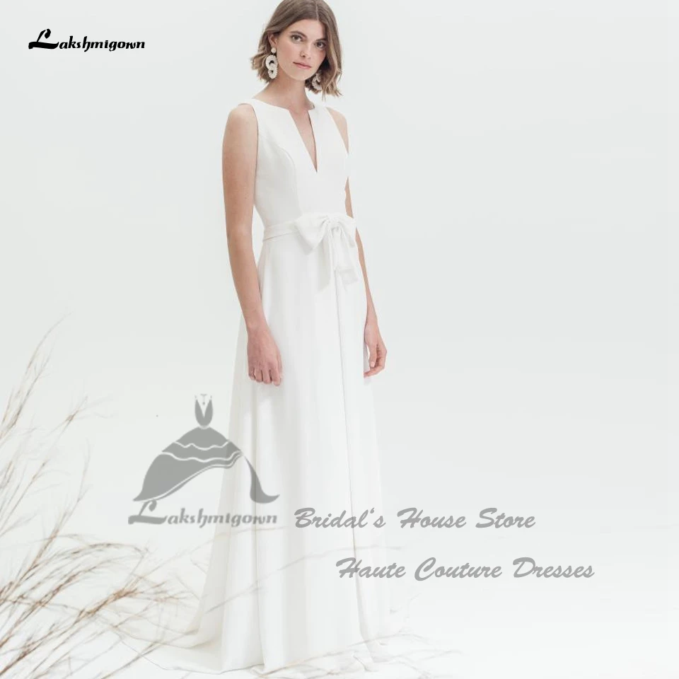 Lakshmigown Simpe женское свадебное платье-трапеция из крепа с бантом 2023 Vestido гражданское свадебное пляжное платье с вырезом на спине
Lakshmigown Simpe женское свадебное платье-трапеция из крепа с бантом 2023 Vestido гражданское свадебное пляжное платье с вырезом на спине