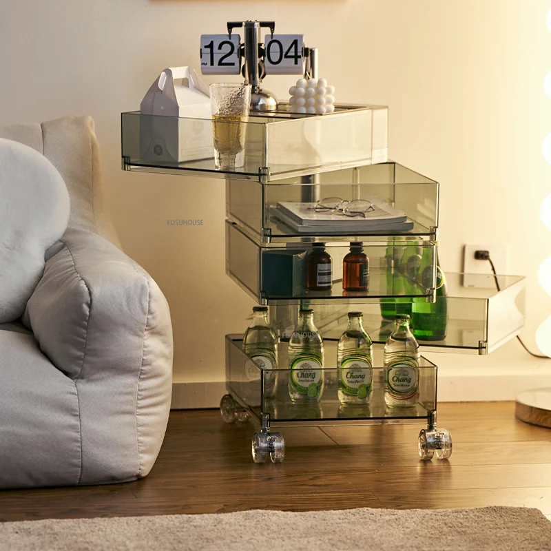 Modern Transparent Movable Storage Cart Creative Multi-layer Kitchen Cart Living Room Bar Tea Trolley Rotating Storage Cabinet
Modern Transparent Movable Storage Cart Creative Multi-layer Kitchen Cart Living Room Bar Tea Trolley Rotating Storage Cabinet
