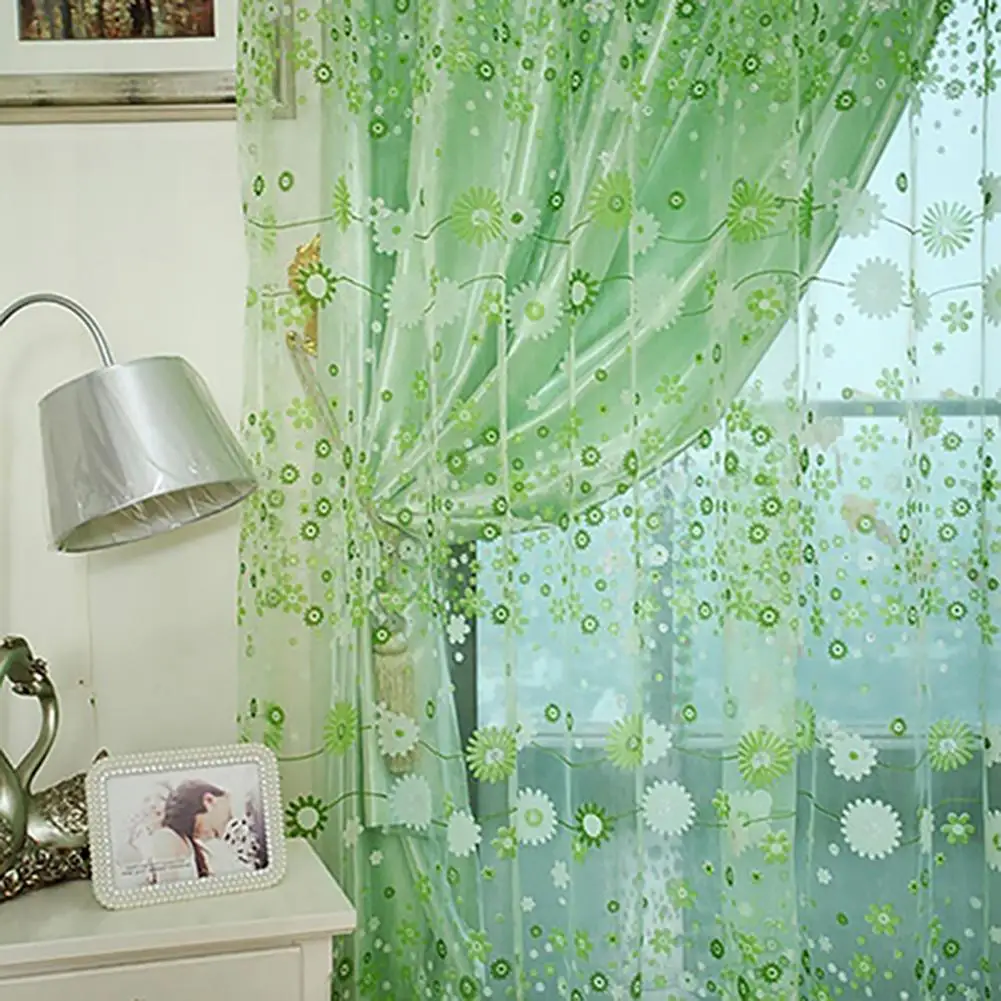 Flower Tulle Curtains Bedroom Kids Room Decoration Floral Voile Sheer Curtains Pastoral Drape Panel Sheer Rod Through Curtain 
Flower Tulle Curtains Bedroom Kids Room Decoration Floral Voile Sheer Curtains Pastoral Drape Panel Sheer Rod Through Curtain