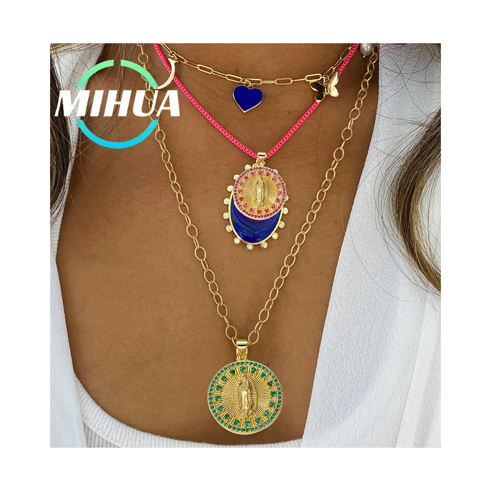 Virgin Mary Pendant Necklace 18k Real Gold Plated Zircon Round Handmade Charms for Jewelry Making Diy Religious Talisman Copper
Virgin Mary Pendant Necklace 18k Real Gold Plated Zircon Round Handmade Charms for Jewelry Making Diy Religious Talisman Copper