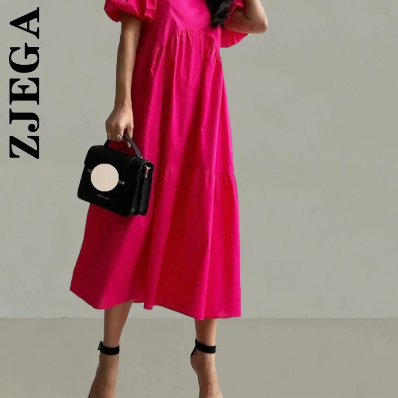 Zjega New Dress Women Chic Outfits Short Sleeve Midi Dress Puff Sleeve White Green Long Dress Girl Popular Vestidos Clothing
Zjega New Dress Women Chic Outfits Short Sleeve Midi Dress Puff Sleeve White Green Long Dress Girl Popular Vestidos Clothing