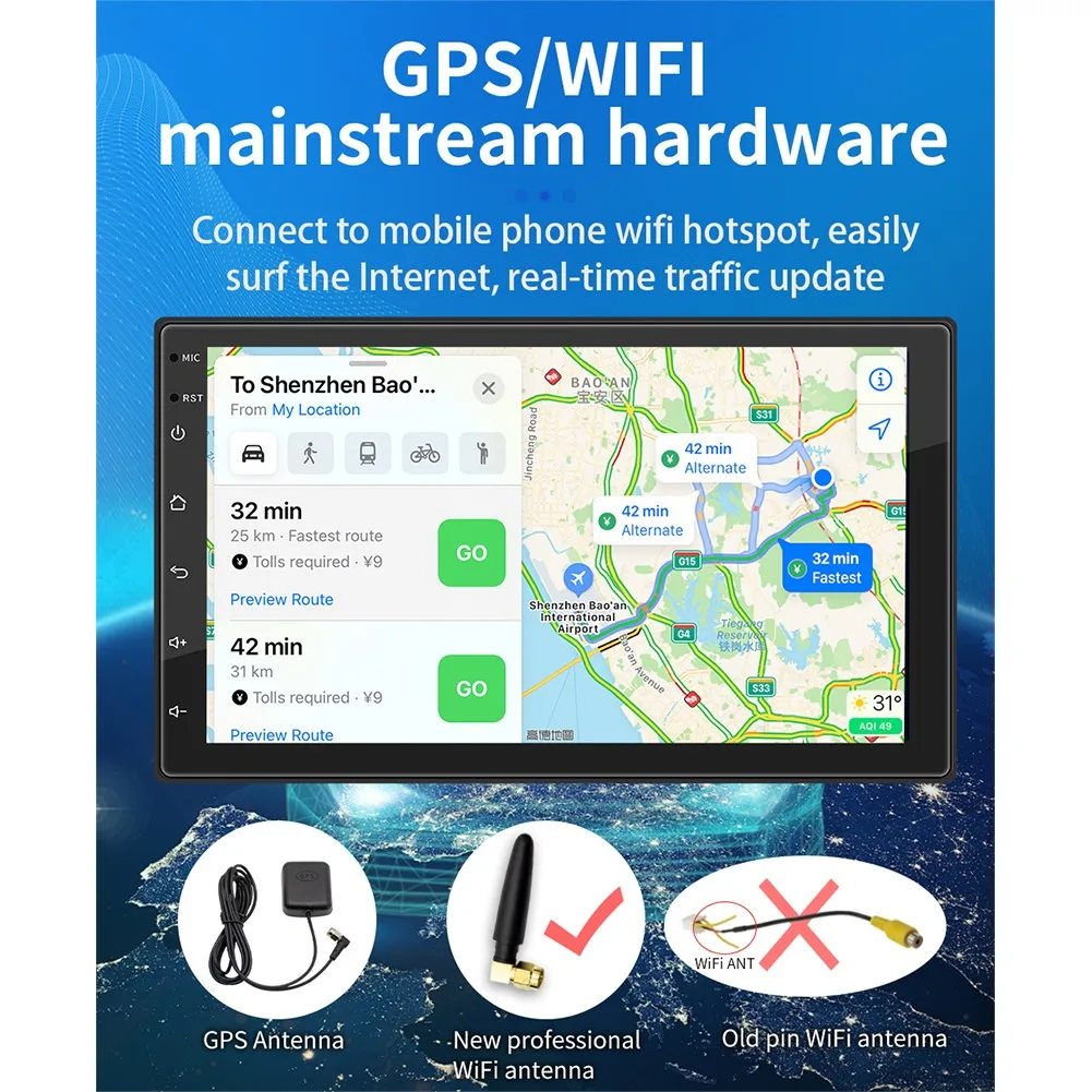 1 шт. автомобильный стерео GPS Wifi FM/AM MP5 плеер, реверсивное изображение, рандомное подключение MP5/MP3 радио + камера заднего вида
1 шт. автомобильный стерео GPS Wifi FM/AM MP5 плеер, реверсивное изображение, рандомное подключение MP5/MP3 радио + камера заднего вида
