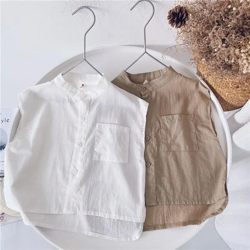 Kids Boys Clothes Korean 2022 Pocket Handsome Shirt Shirts Solid Sleeveless New Summer Casual Button Children's With
Kids Boys Clothes Korean 2022 Pocket Handsome Shirt Shirts Solid Sleeveless New Summer Casual Button Children's With