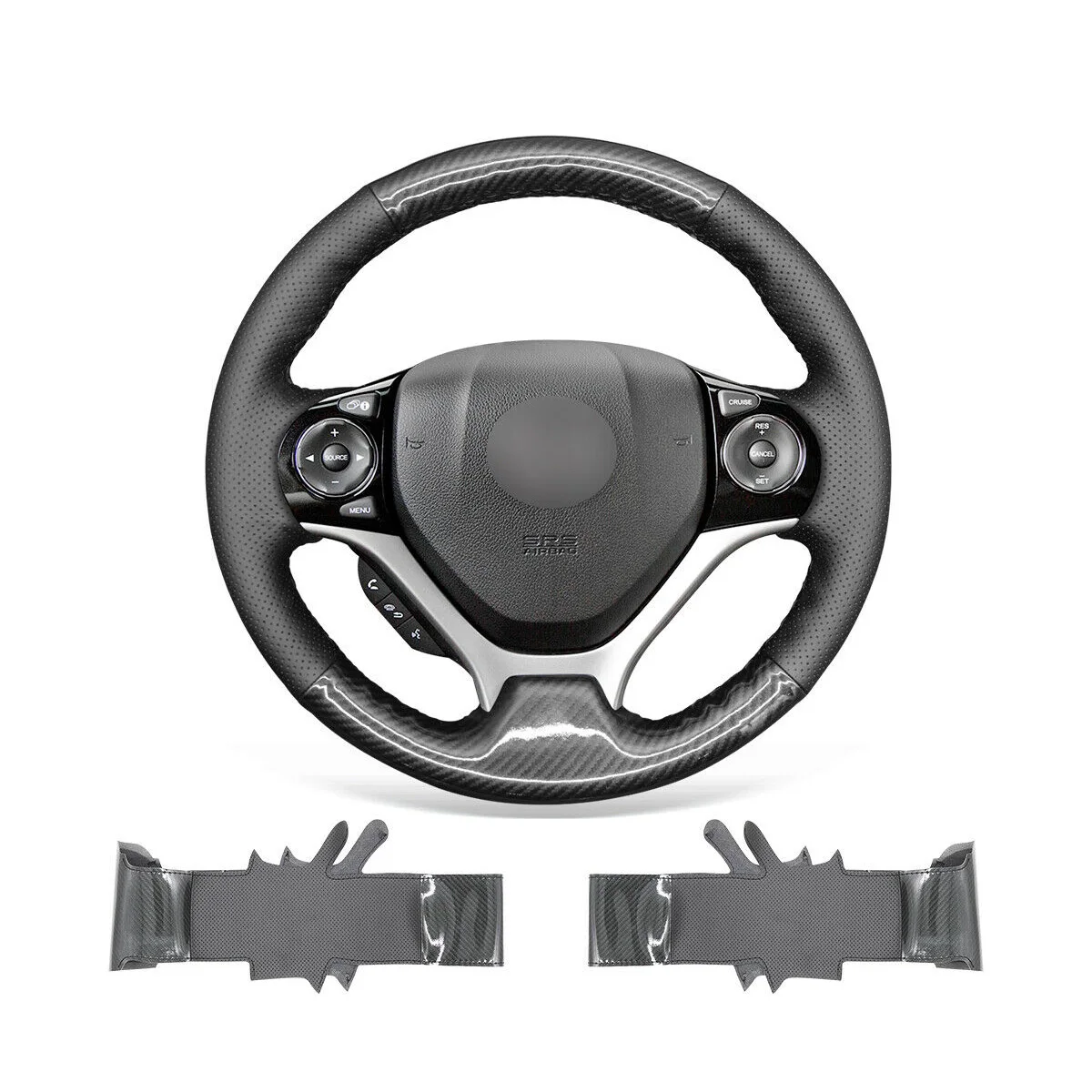 Car Steering Wheel Cover Warp for Honda Civic 9 2012-2015 Non-slip Durable Black Perforated Leather PU Carbon Fiber
Car Steering Wheel Cover Warp for Honda Civic 9 2012-2015 Non-slip Durable Black Perforated Leather PU Carbon Fiber