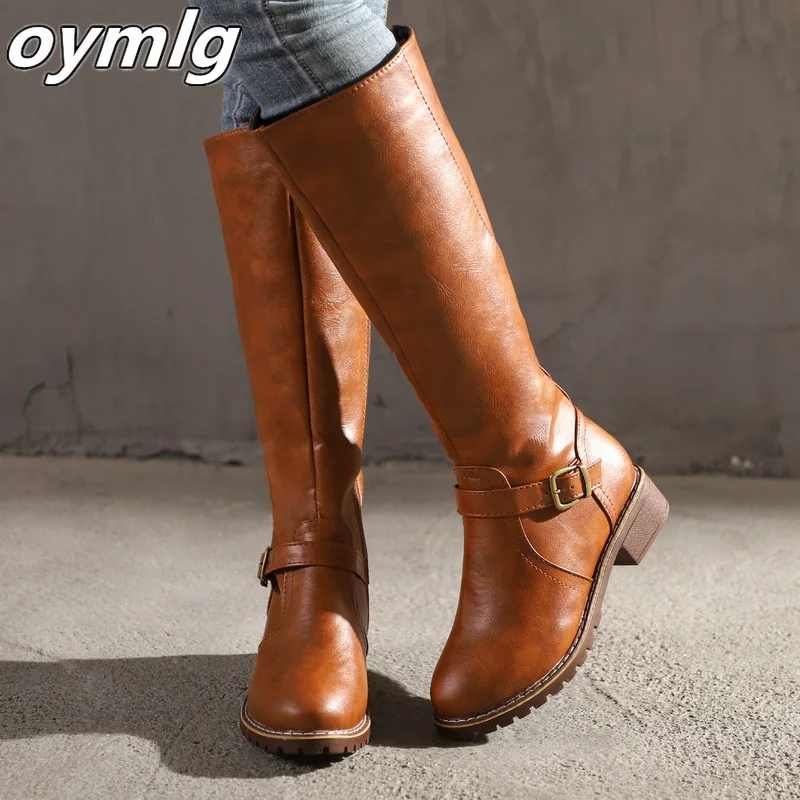 Thigh high Boots brown Women Vintage leather Square Heel Zipper knee height buckle Boot Keep Warm Round Toe Shoes British Style
Thigh high Boots brown Women Vintage leather Square Heel Zipper knee height buckle Boot Keep Warm Round Toe Shoes British Style