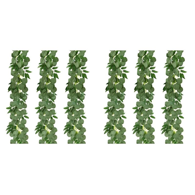 6 Packs 6.5 Feet Artificial Silver Dollar Eucalyptus Garland With Willow Vines Twigs Leaves, Greenery Garland
6 Packs 6.5 Feet Artificial Silver Dollar Eucalyptus Garland With Willow Vines Twigs Leaves, Greenery Garland