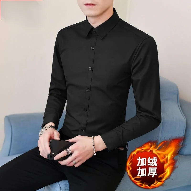 Shirt Men's Winter Long Sleeve Fleece-Lined Thickening Trendy Warm Bottoming Shirt Casual Slim Fit Work Professional Clothes
Shirt Men's Winter Long Sleeve Fleece-Lined Thickening Trendy Warm Bottoming Shirt Casual Slim Fit Work Professional Clothes