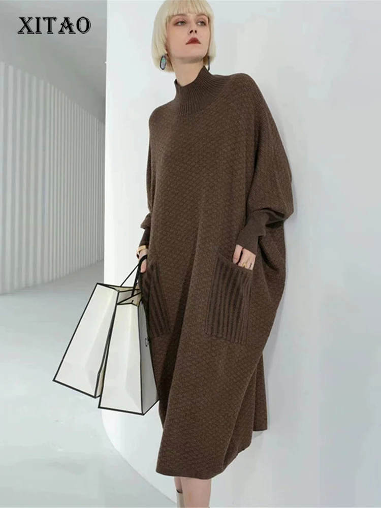 XITAO Women Dress Fashion Knitted Pullover Goddess Fan 2022 Autumn Full Sleeve Pleated Solid Color Pocket Loose Dress WLD8972
XITAO Women Dress Fashion Knitted Pullover Goddess Fan 2022 Autumn Full Sleeve Pleated Solid Color Pocket Loose Dress WLD8972