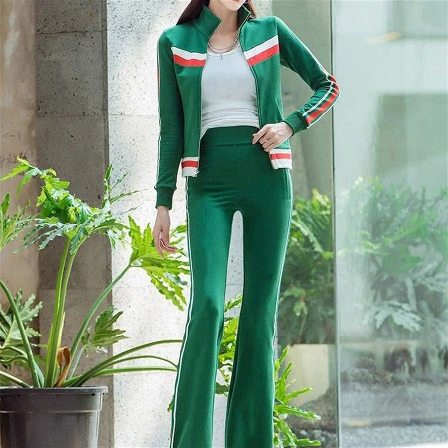 Korean Patchwork Slim Tracksuits Spring Casual Zipper Outfits Stand Collar Short Jackets Wide Leg High Waist Pants 2 Pieces Sets
Korean Patchwork Slim Tracksuits Spring Casual Zipper Outfits Stand Collar Short Jackets Wide Leg High Waist Pants 2 Pieces Sets