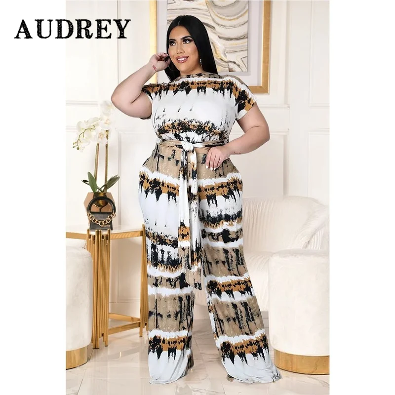 Summer Print Wide Leg Pants Casual Suit Women Lace Up Crop Top 2 Piece Set Elegant Ladies Plus Size Outfits T Shirt Matching Set
Summer Print Wide Leg Pants Casual Suit Women Lace Up Crop Top 2 Piece Set Elegant Ladies Plus Size Outfits T Shirt Matching Set