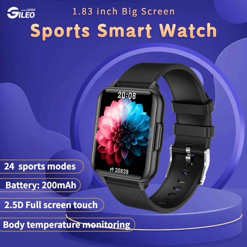 GILEO 2022 Smart Watch Music Control Big Screen Heart Rate Monitor IP67 Waterproof Sport Smartwatch Man Women IOS Android
GILEO 2022 Smart Watch Music Control Big Screen Heart Rate Monitor IP67 Waterproof Sport Smartwatch Man Women IOS Android
