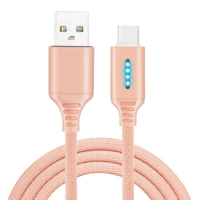 

1m USB Type-C Fast Charging Data Phone Charging Cable Smart LED Shutdown Data Cable For Xiaomi Samsung Huawei 2021 New