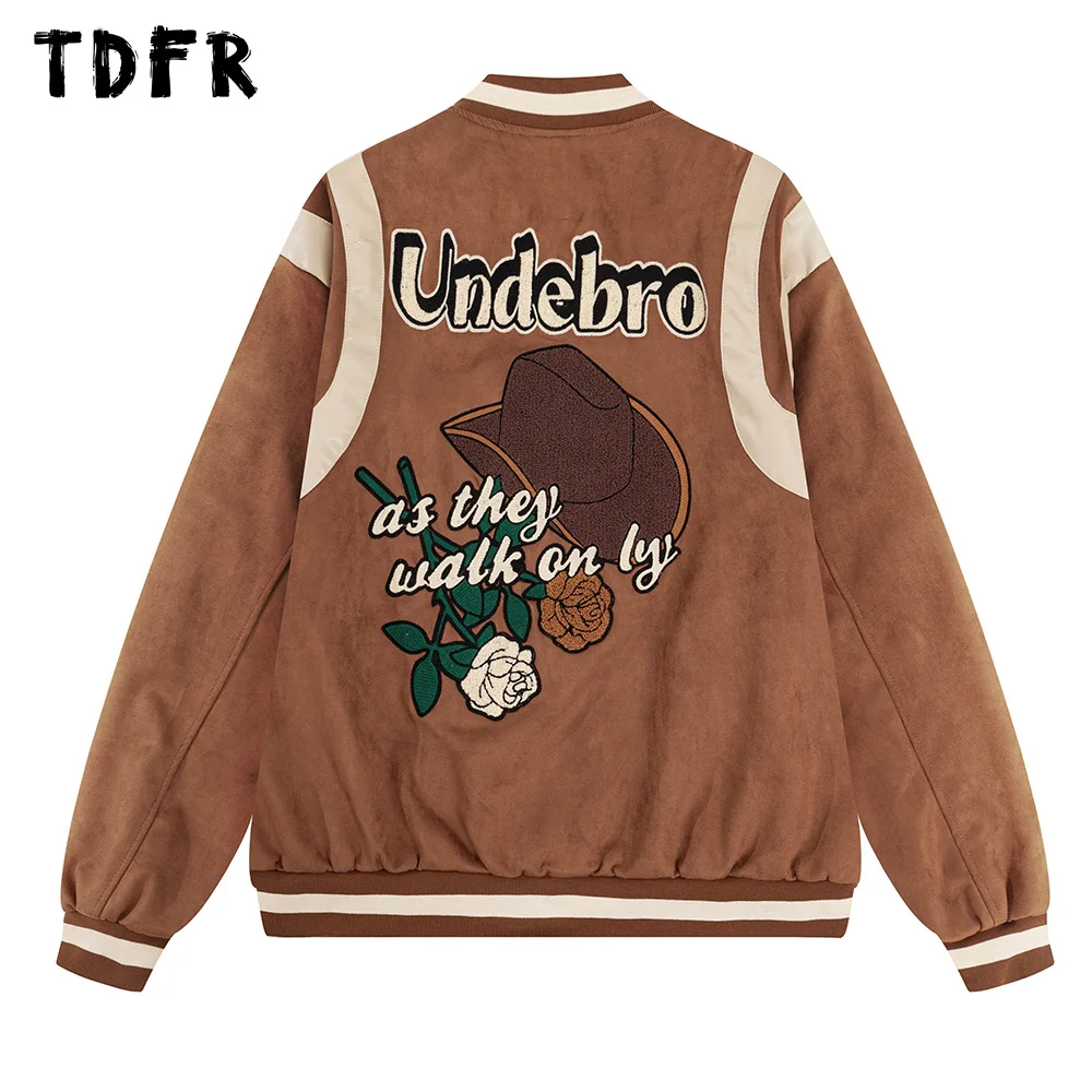 Rose Embroidery Mens Baseball Jacket Mens Contrast Paneled Stand Collar Loose Long Sleeve Single Breasted Outerwear Men 
Rose Embroidery Mens Baseball Jacket Mens Contrast Paneled Stand Collar Loose Long Sleeve Single Breasted Outerwear Men