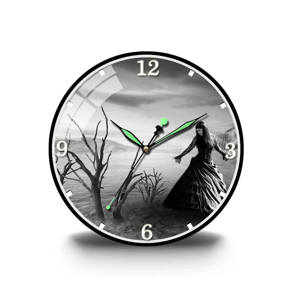 Gothic Dark Style Lonely Woman Luminous Acrylic Wall Clock Wall Clock Modern Design Living Room Clock Retro Wall Charts
Gothic Dark Style Lonely Woman Luminous Acrylic Wall Clock Wall Clock Modern Design Living Room Clock Retro Wall Charts