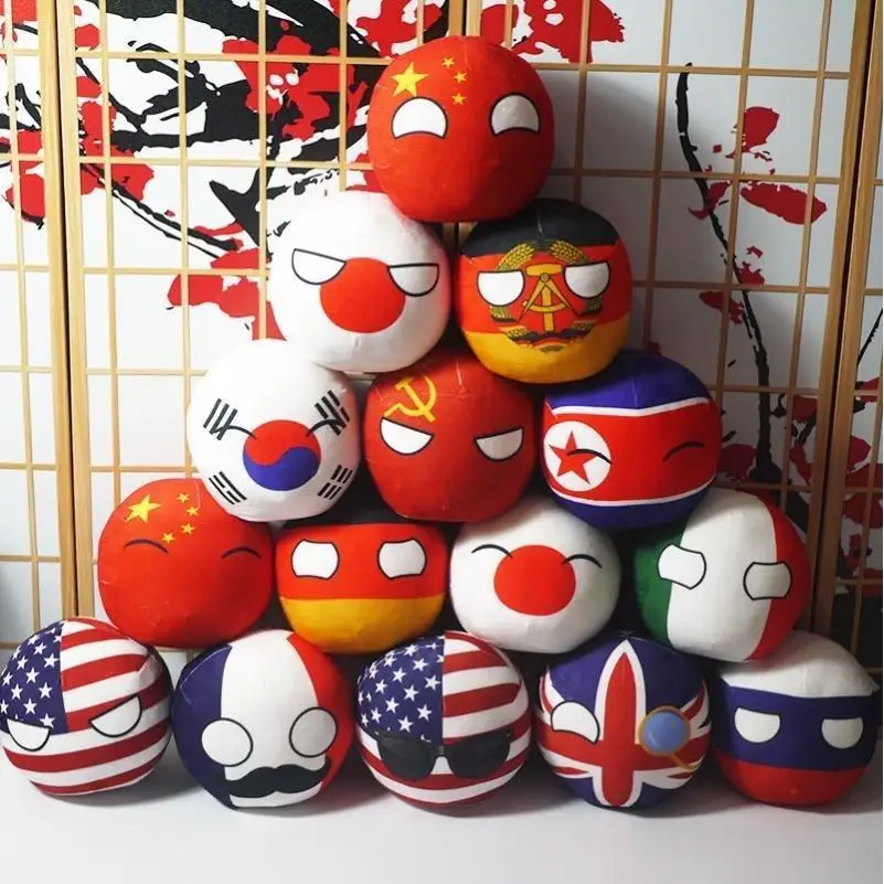 10cm Soft Country Ball Stuffed Pendant Plush Polandball CAN CH CN EU FR GDR GER ITA JP KP KR RU UK UKR UN USA USSR Children Toys
10cm Soft Country Ball Stuffed Pendant Plush Polandball CAN CH CN EU FR GDR GER ITA JP KP KR RU UK UKR UN USA USSR Children Toys
