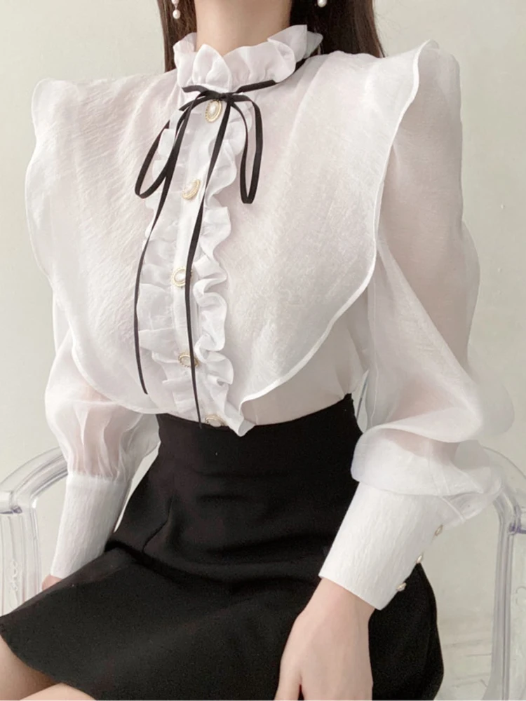 Blusas Mujer Bow Blouses For Women Ruffles Sweet Shirts 2022 Spring Fashion Woman Clothes Long Sleeve Top Chiffon Chemise Femme
Blusas Mujer Bow Blouses For Women Ruffles Sweet Shirts 2022 Spring Fashion Woman Clothes Long Sleeve Top Chiffon Chemise Femme
