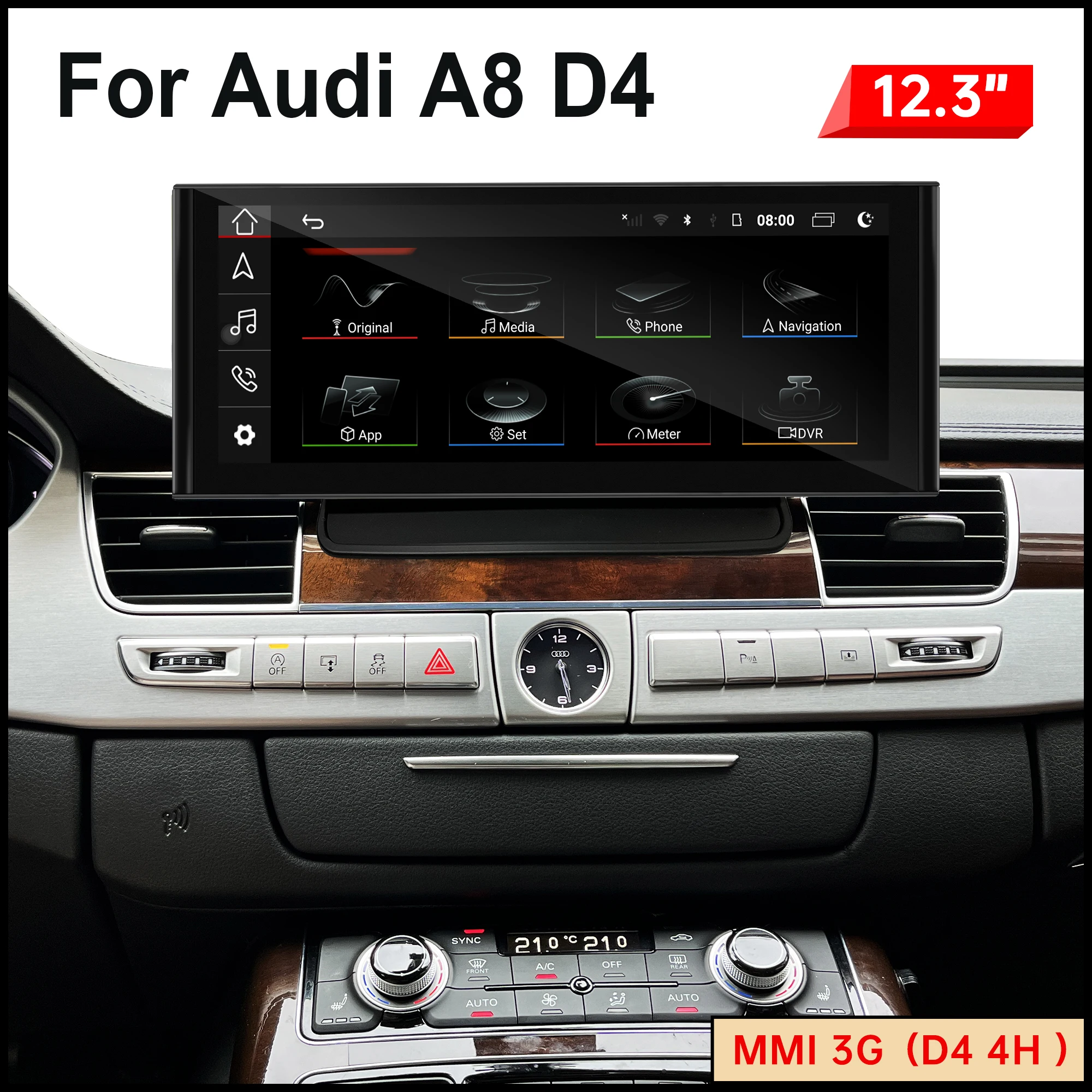 ODTOPCAR Wireless CarPlay Android Auto для Audi A8 D4 12,3 дюйма, обновление сенсорного экрана Mirrorlink Airplay, GPS-навигация, мультимедиа 
ODTOPCAR Wireless CarPlay Android Auto для Audi A8 D4 12,3 дюйма, обновление сенсорного экрана Mirrorlink Airplay, GPS-навигация, мультимедиа